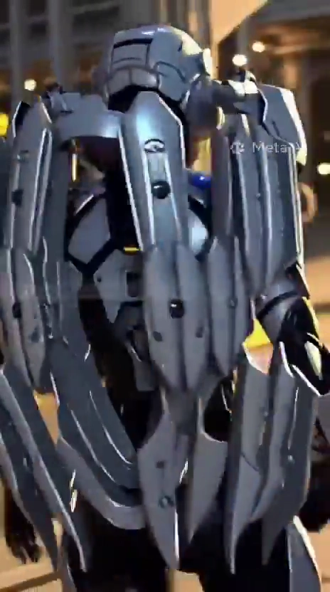 Athletic Heroine Shows Off High-Tech Combat Suit with Blue Sparks