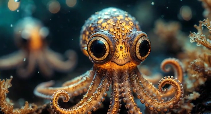 Golden Filigree Adorns a Curious Mechanical Sea Creature