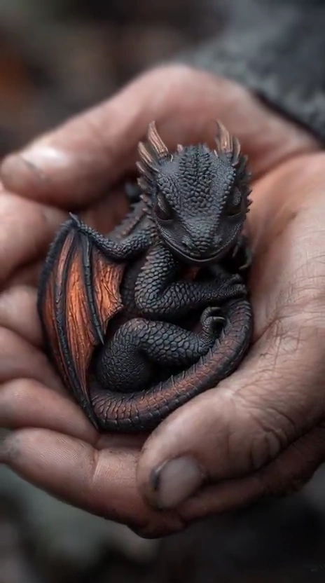 Tiny Scaled Creature Stretches and Smiles in Gentle Sunlight