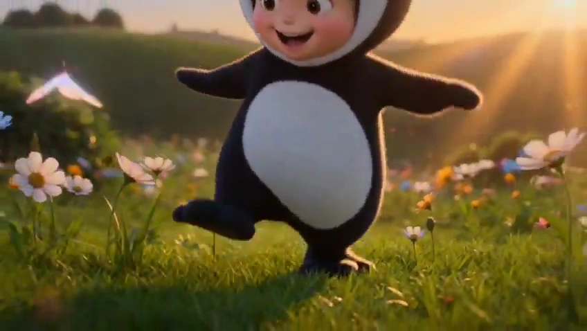 Pure Joy Erupts as a Baby Penguin Boogies at Sunset