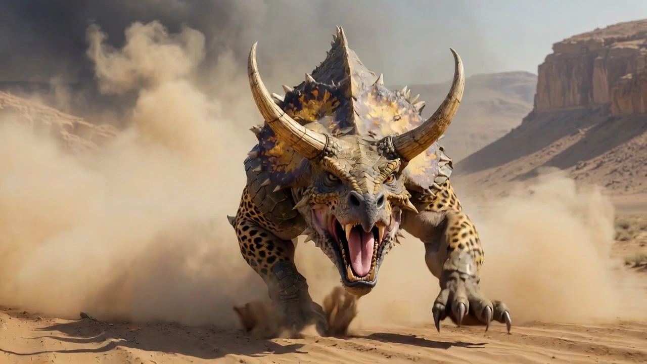 Golden Fur and Scaly Plates Merge in a Fierce Fantasy Creature