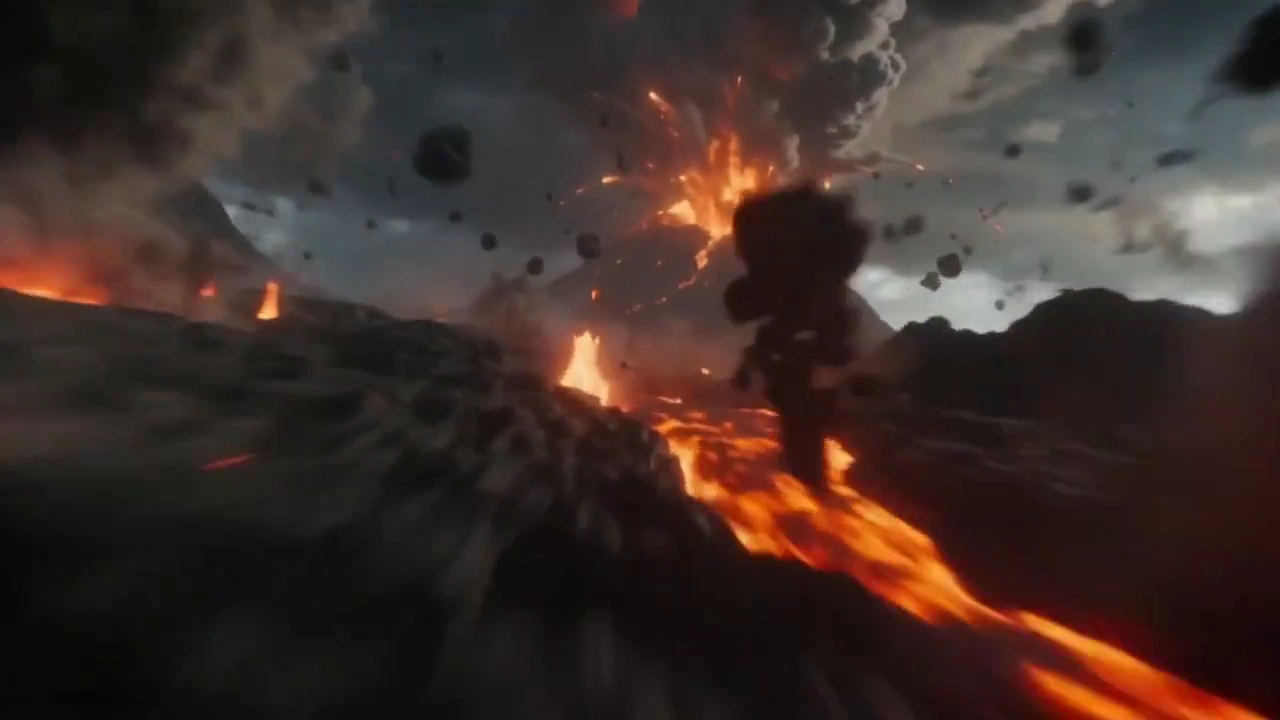 Spiraling Through Ash and Lava Bombs Beneath a Thunderstorm