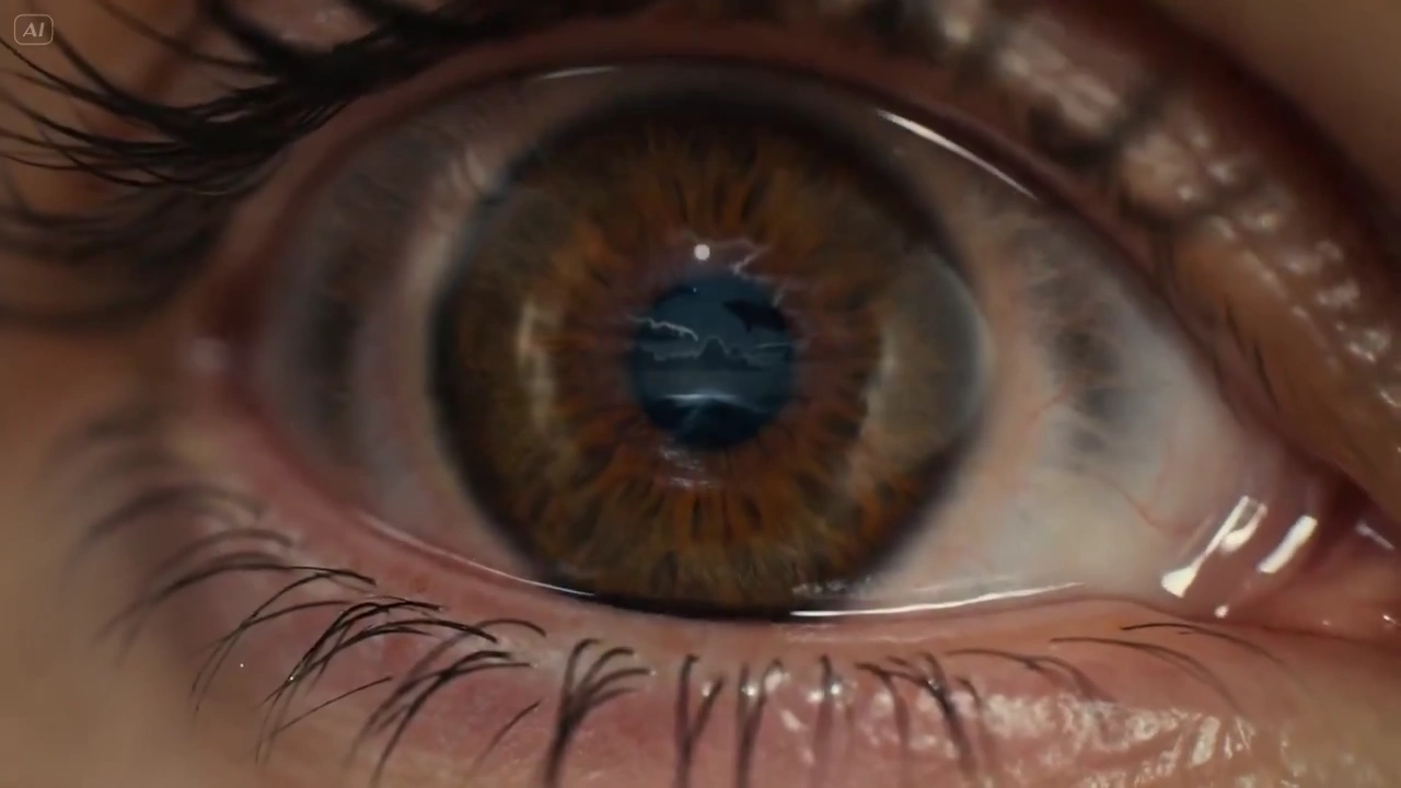Frozen Waves and Crystal Droplets Reflect a Face Inside the Eye