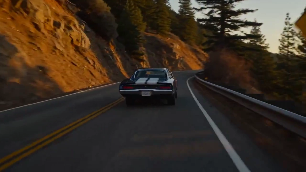 Golden Hour Drift: A Classic Charger Conquers the Coastal Ascent