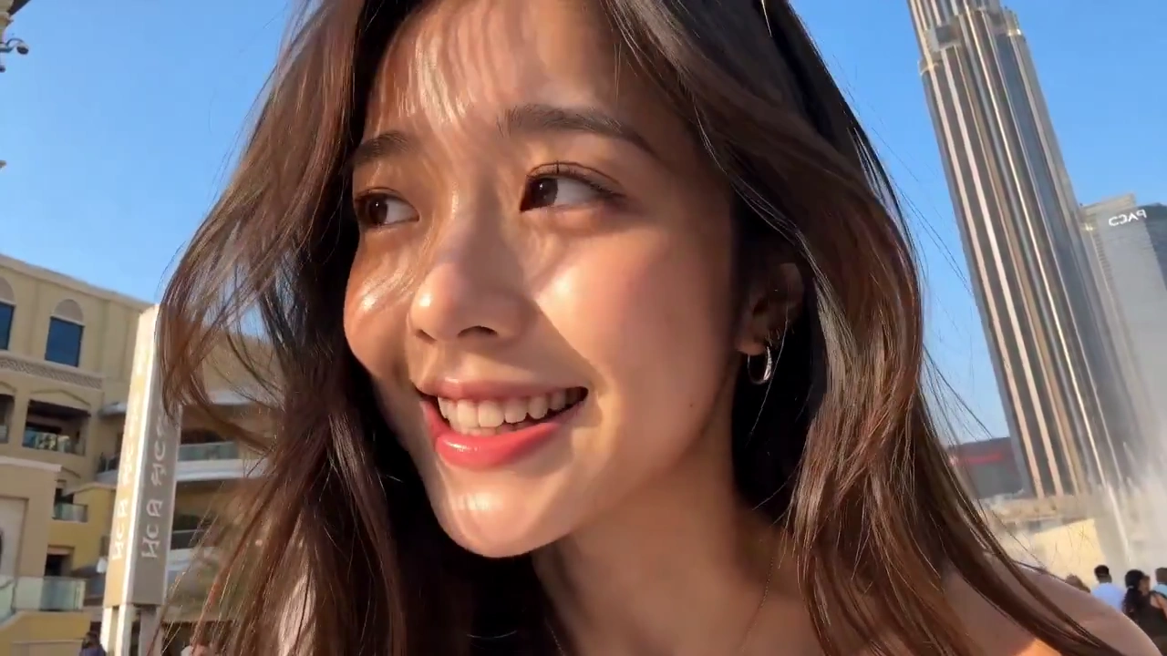 Golden Desert Sunlit Dress Flutters as She Runs Barefoot