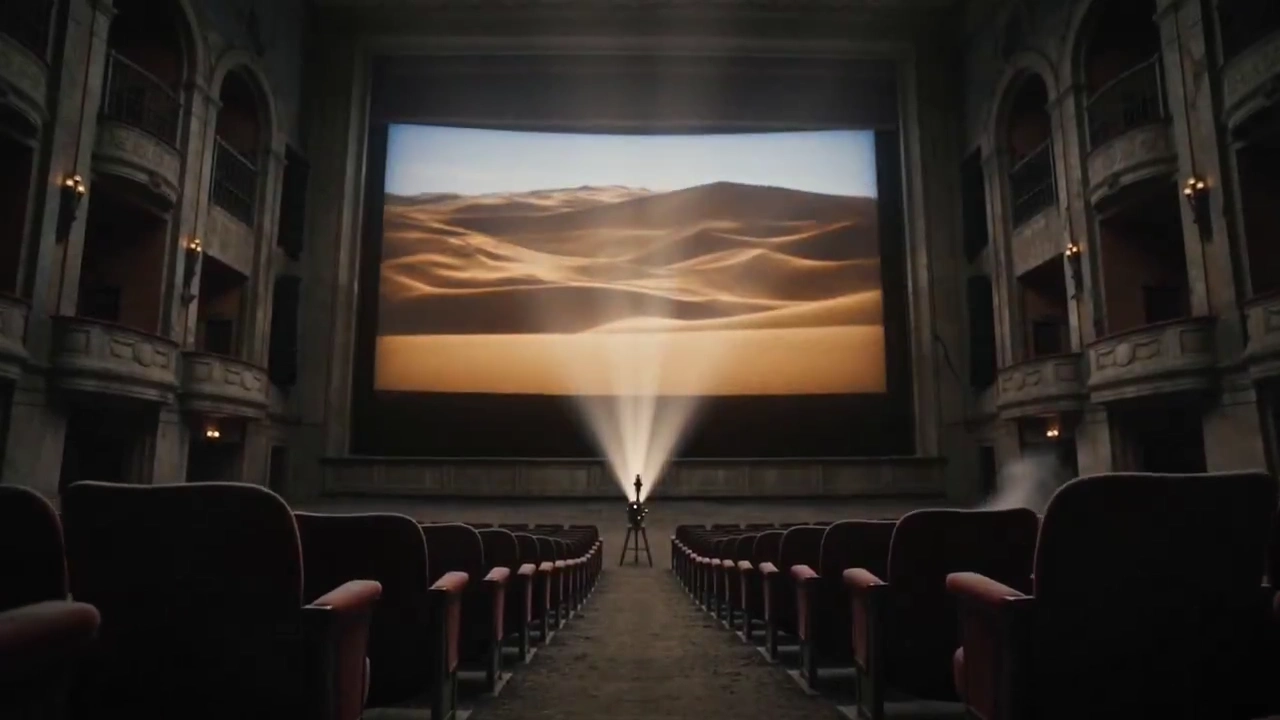 Analog Projector Beam Fractures Reality as Dust and Smoke Swirl