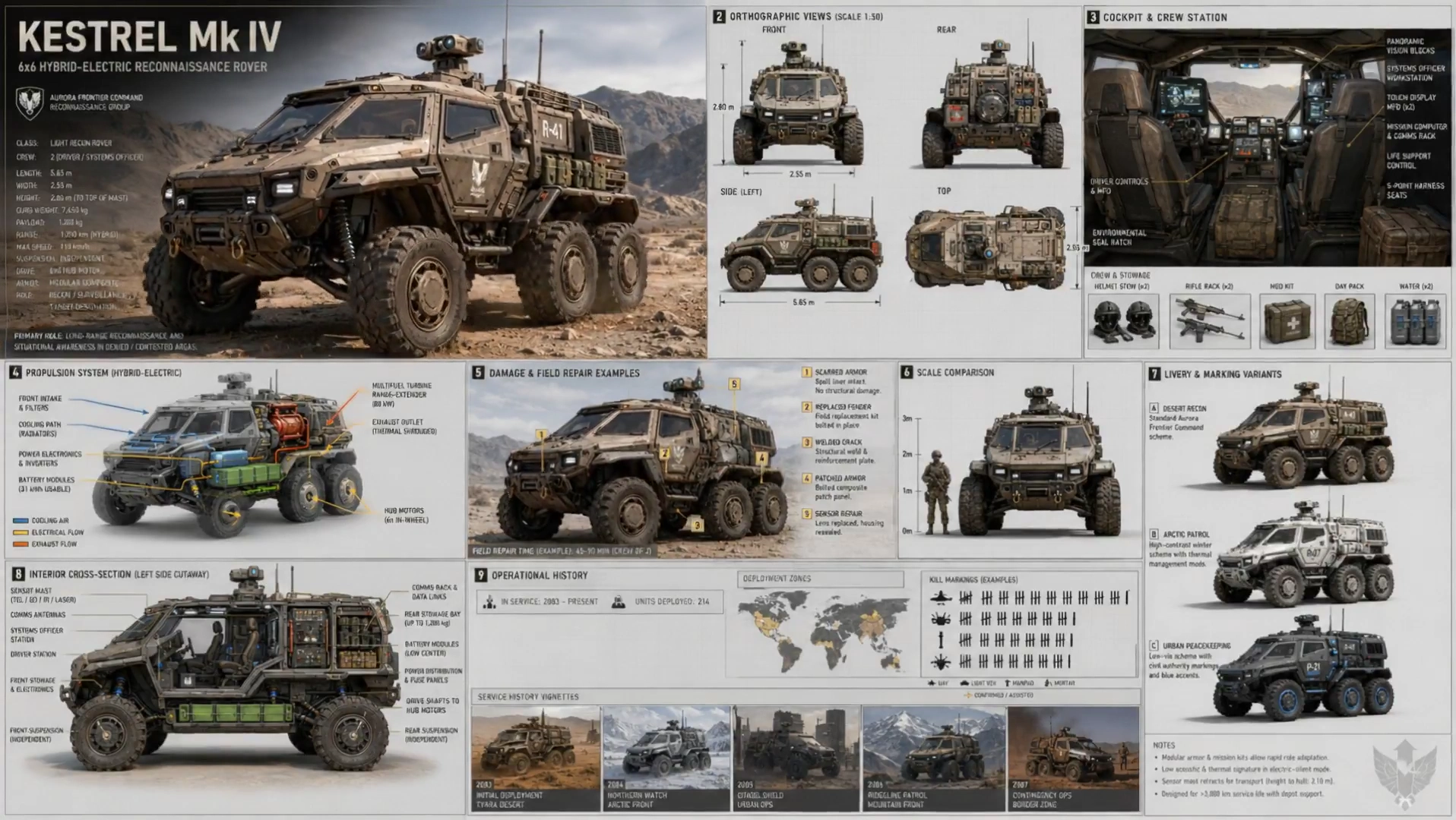 Faction Vehicle Sheet Emerges from Engineering Constraints and Inferred Specs
