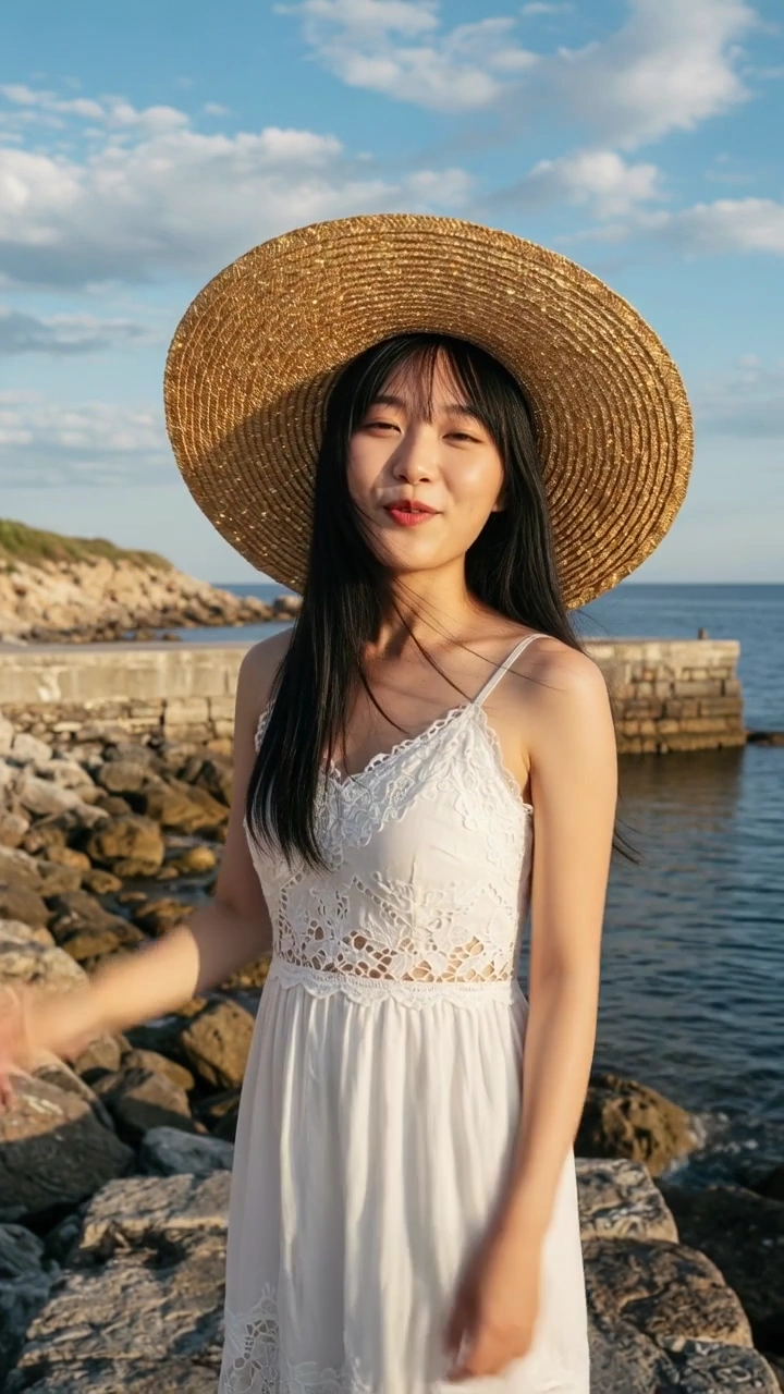 Golden Hour Portrait of a Smiling East Asian Beauty