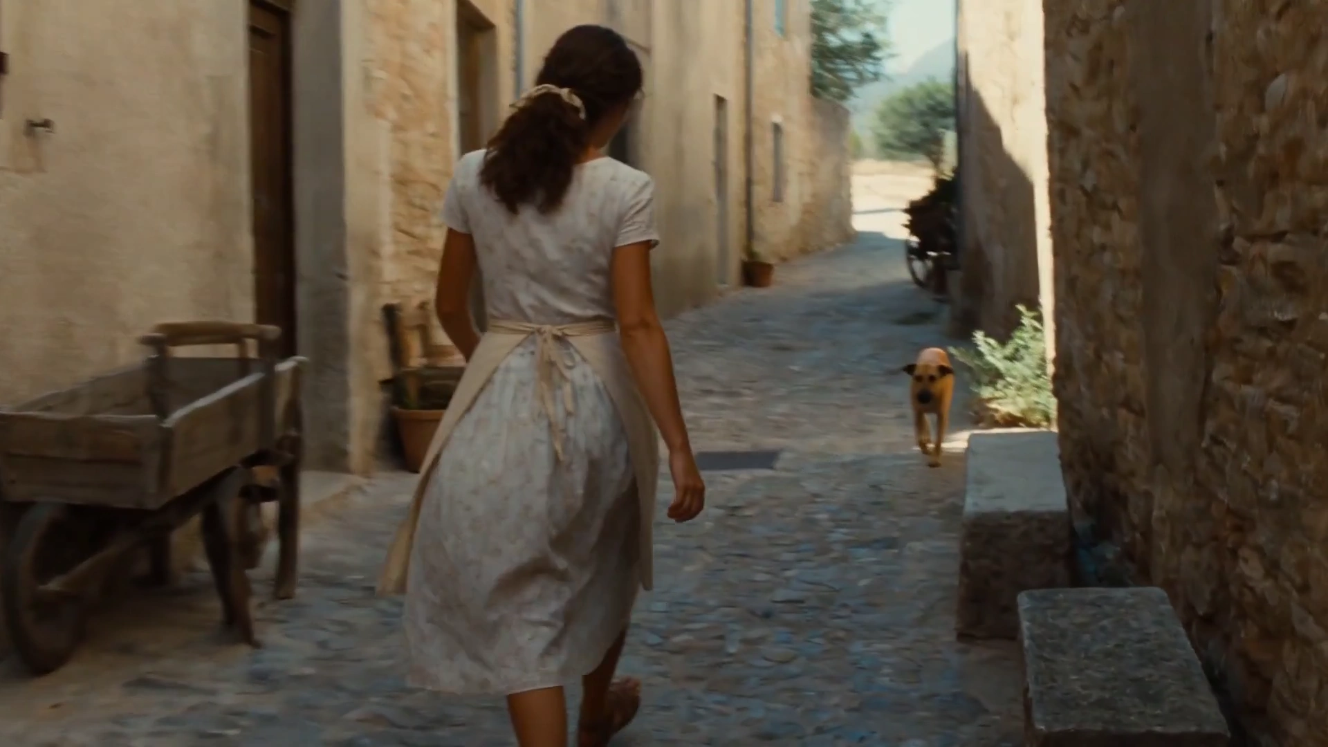 Cicadas Sing as a Woman Hangs Laundry in Old Provence