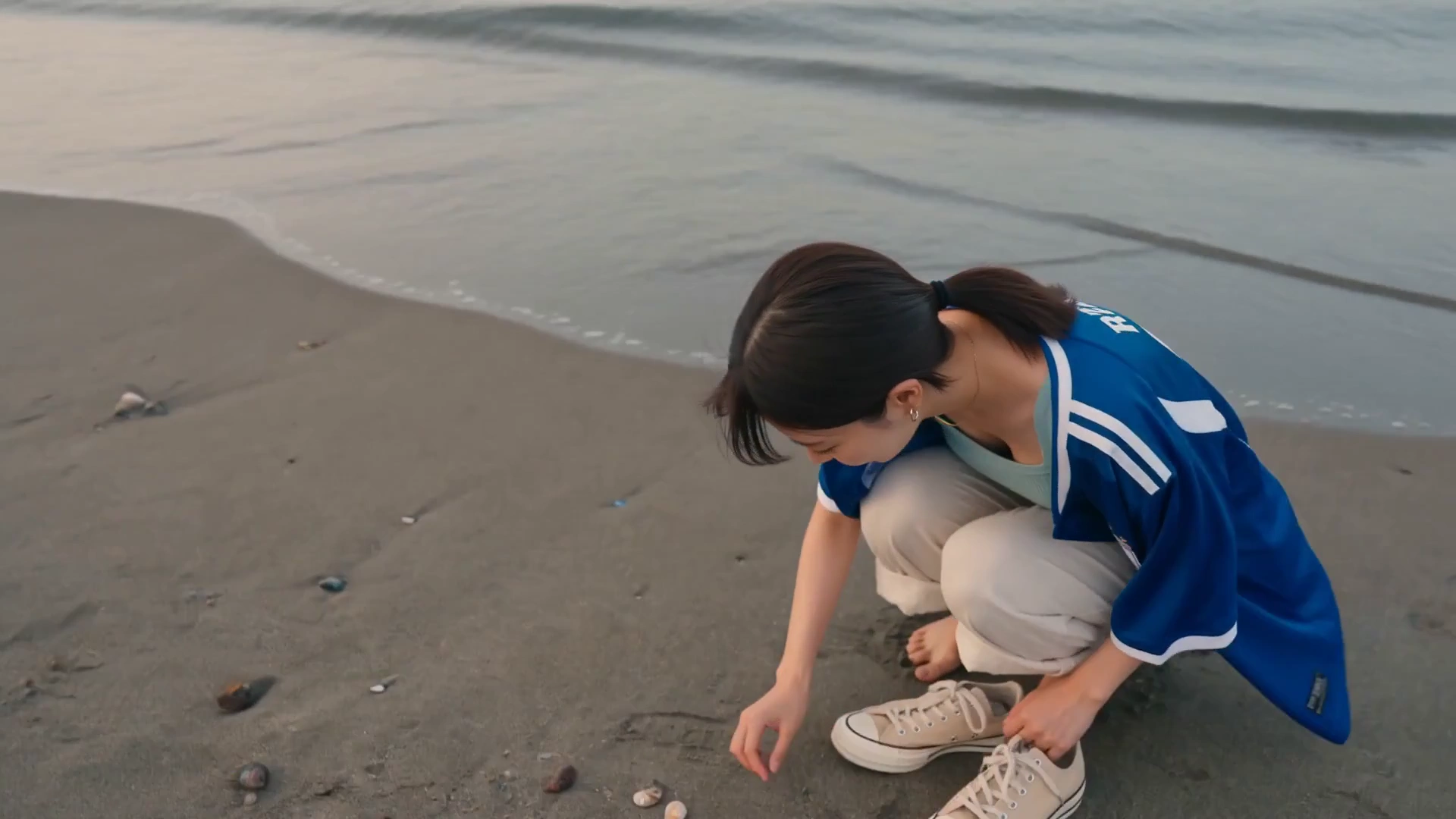 Sun-Kissed Moments on a Peaceful Late Summer Beach