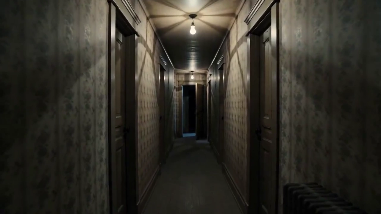 Slow Hallway Creeps Toward the Void Beyond the Ajar Door