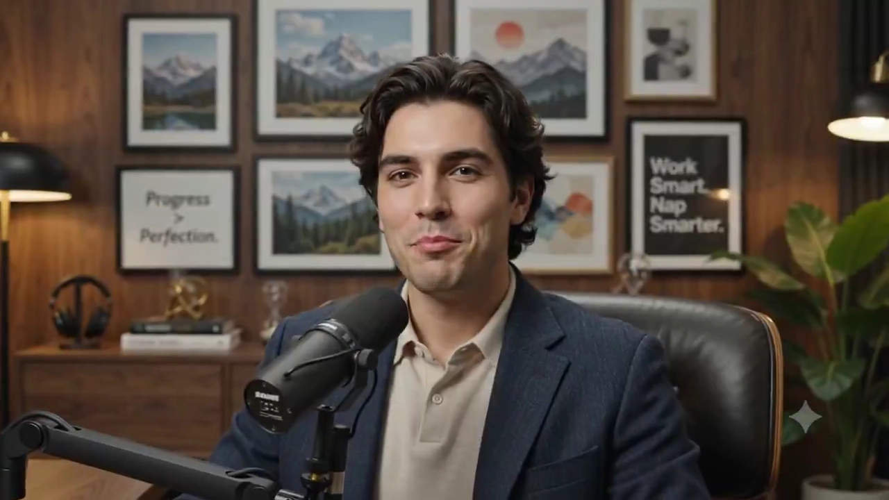 Amber Lights Glow as a Podcaster Delivers a Witty One-Liner