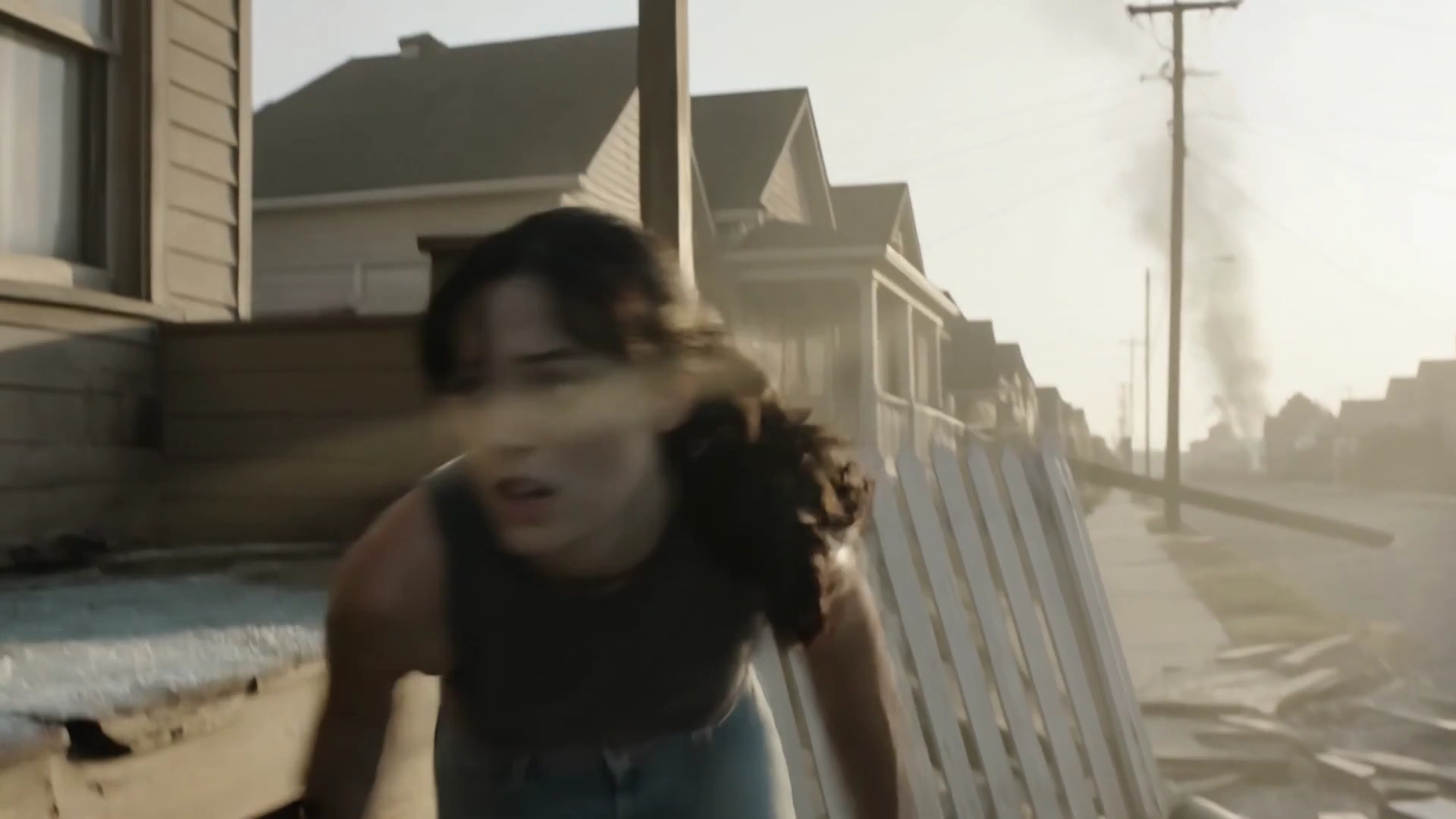 Desperate Escape: Woman Dodges Bullets in a Burning Residential Street