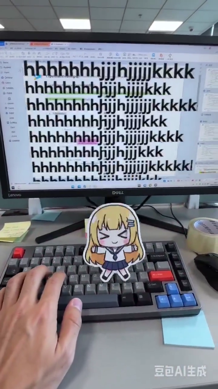 Finger Squashes Mischievous 2D Mascot on Desk After Keyboard Rampage