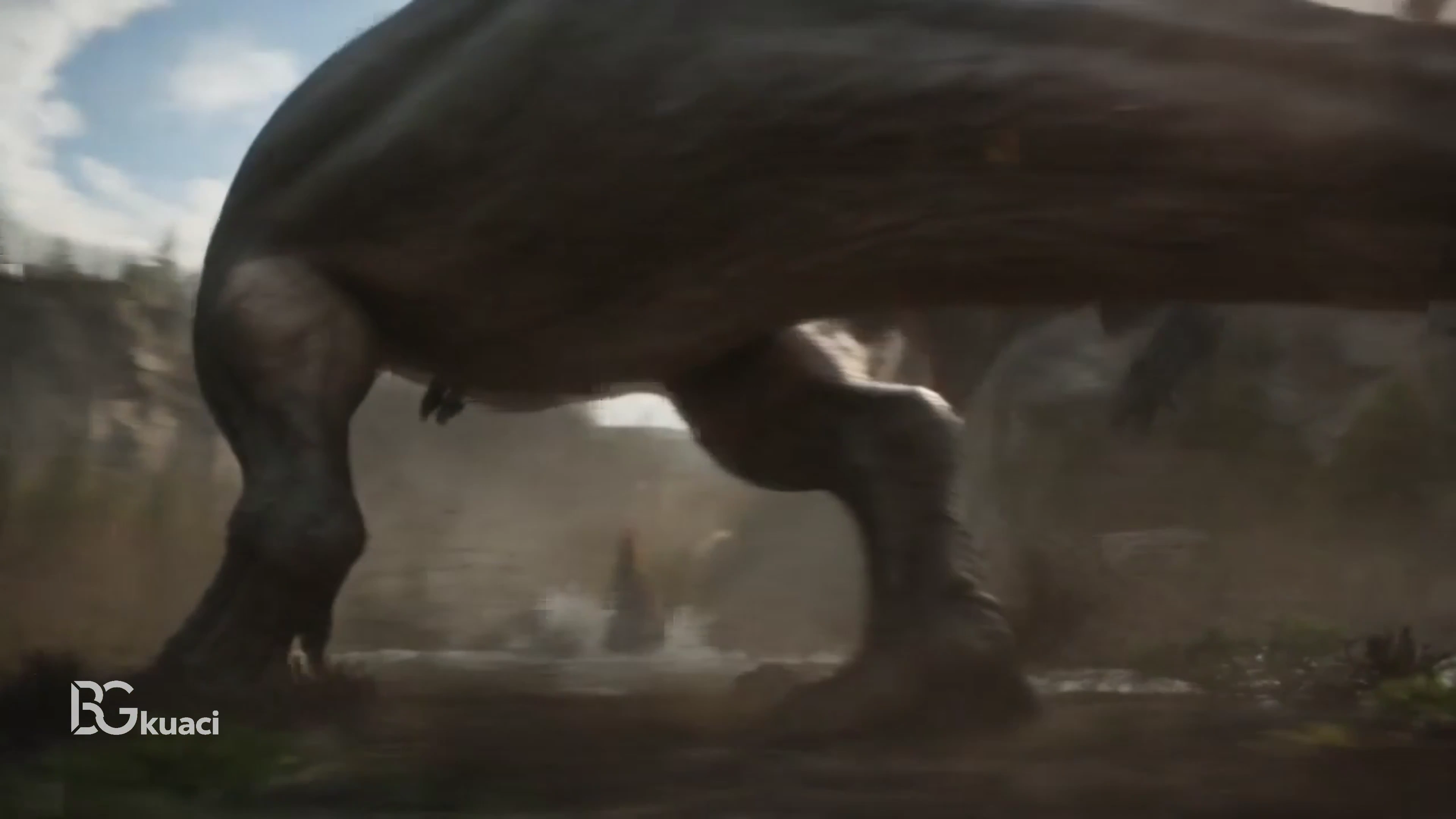 Four Colossal Dinosaurs Clash in a Devastated River Valley