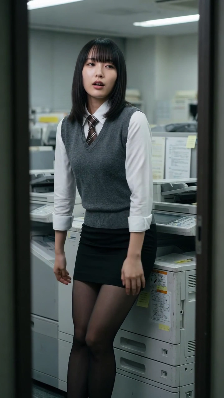 Sharp Gaze Meets Photorealistic Office Setting in Cinematic Portrait