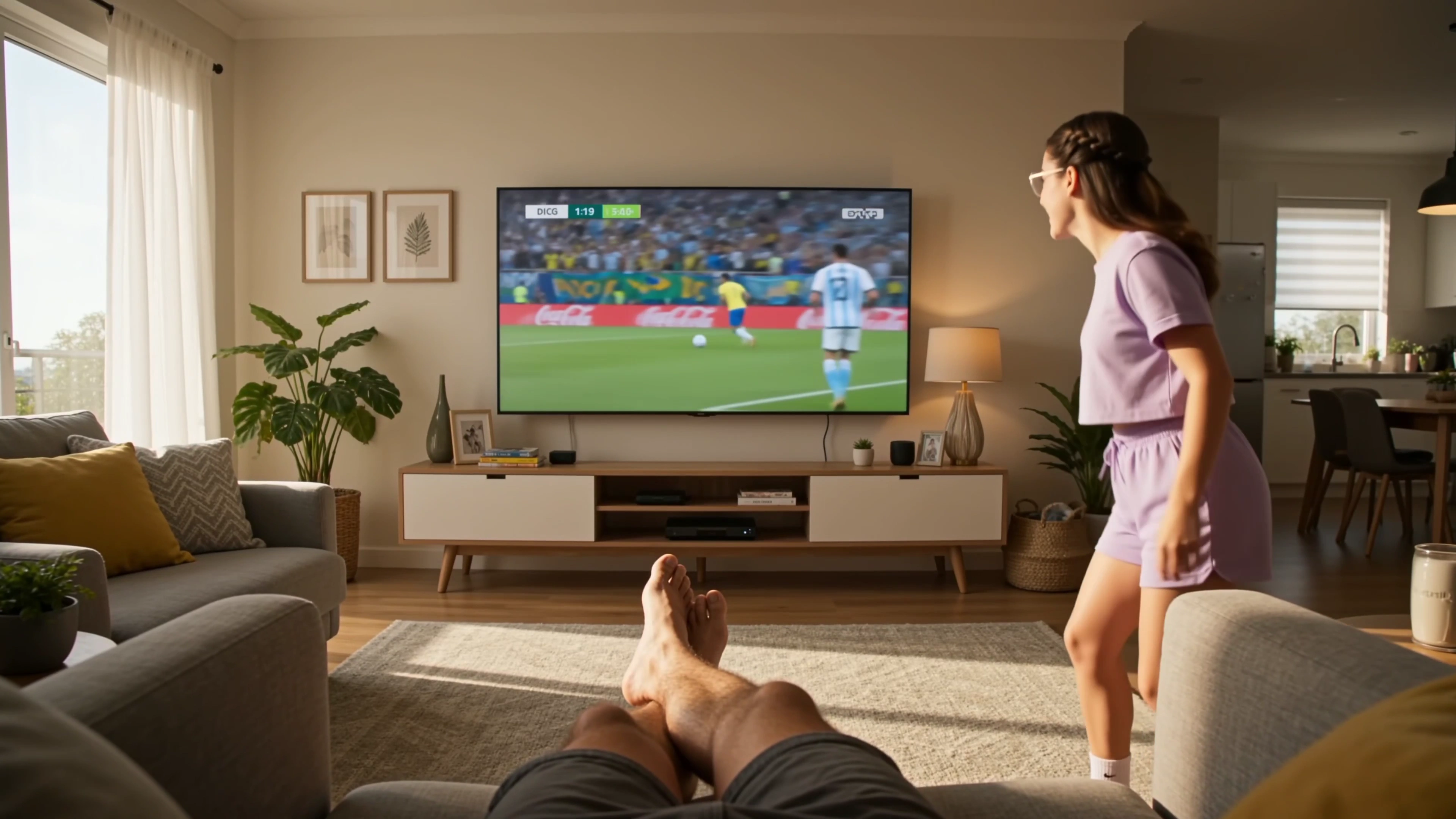 Woman Runs Through TV Into Argentina vs Brazil Stadium