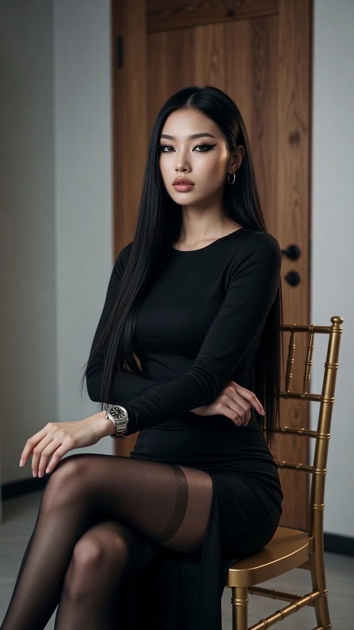 High Fashion Editorial Captures a Woman's Elegant Allure in Minimalist Interior