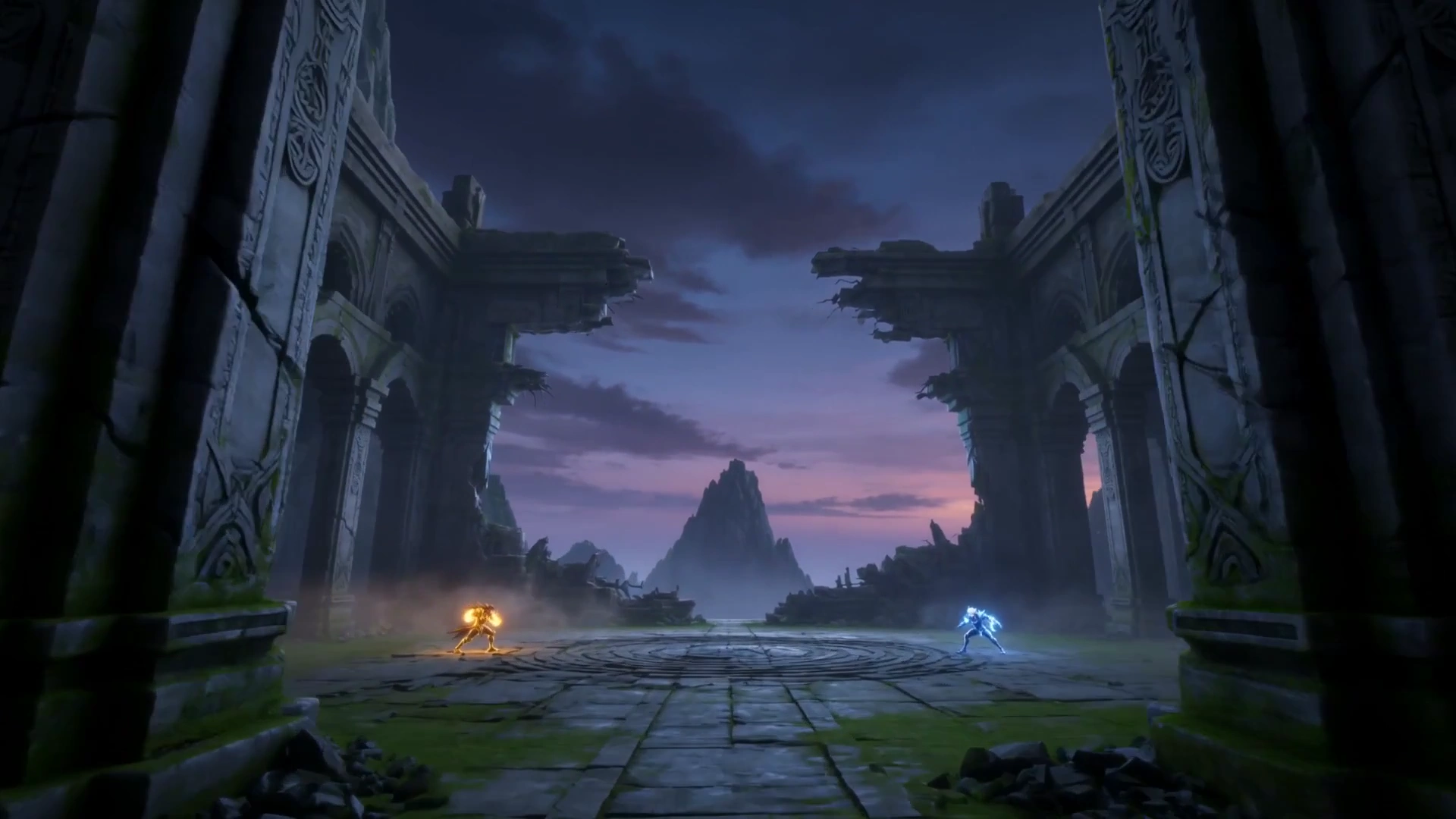 Epic Anime Battle Erupts Beneath Crashing Dragon Energies