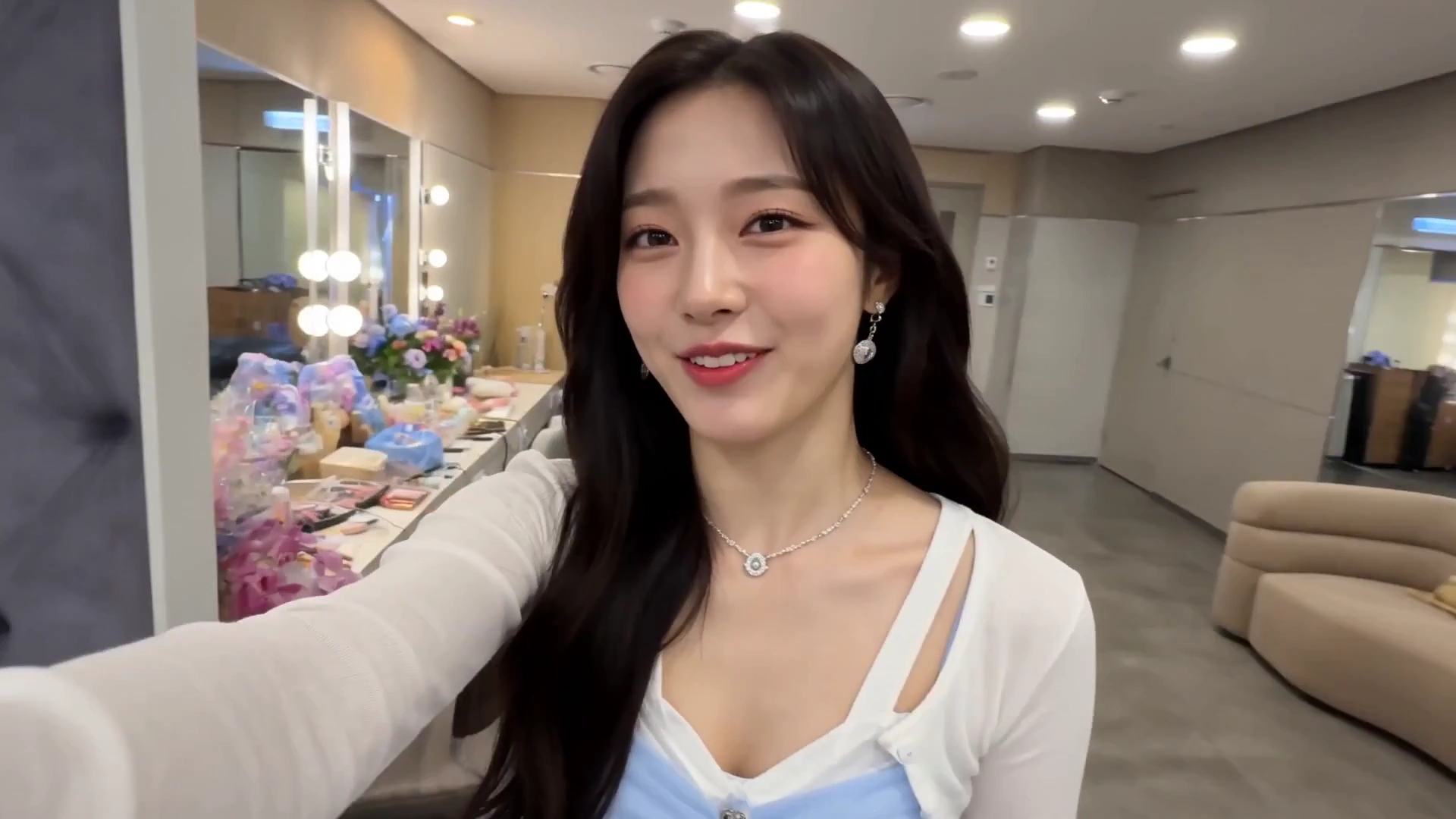 Korean Singer Records Get Ready With Me in Dressing Room