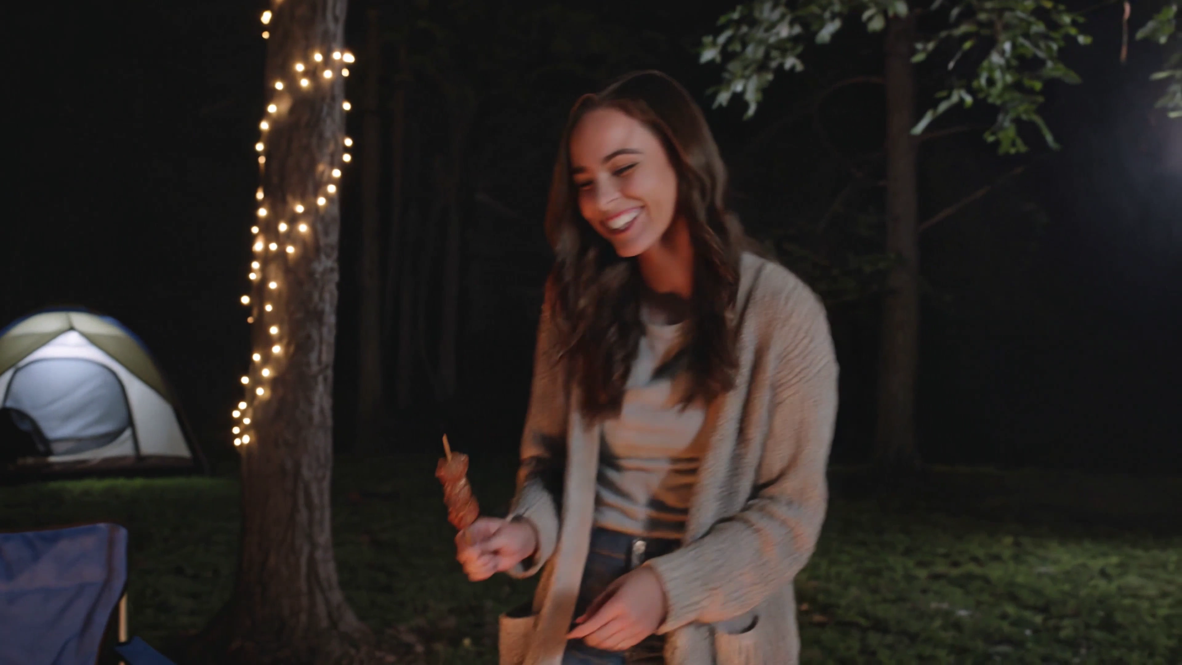 Friends Gather Around a Warm Fire While Stars Twinkle Above