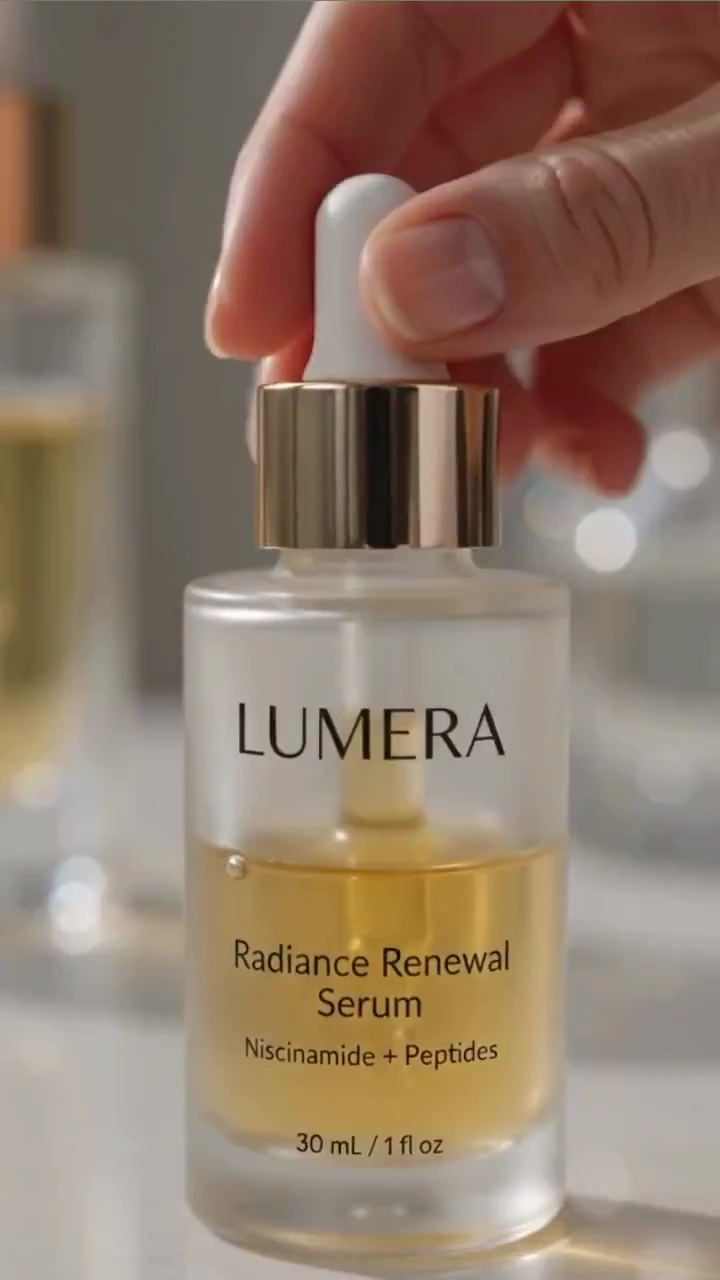 Glowing Skin Secrets: Lumera Serum Application in Natural Light
