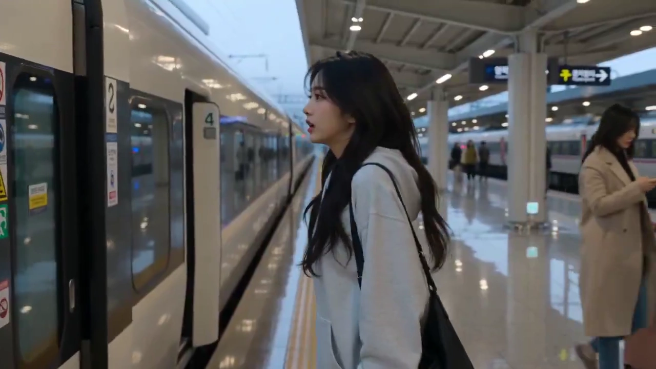 Missed Departure Turns to Calm Relief at Rainy Station