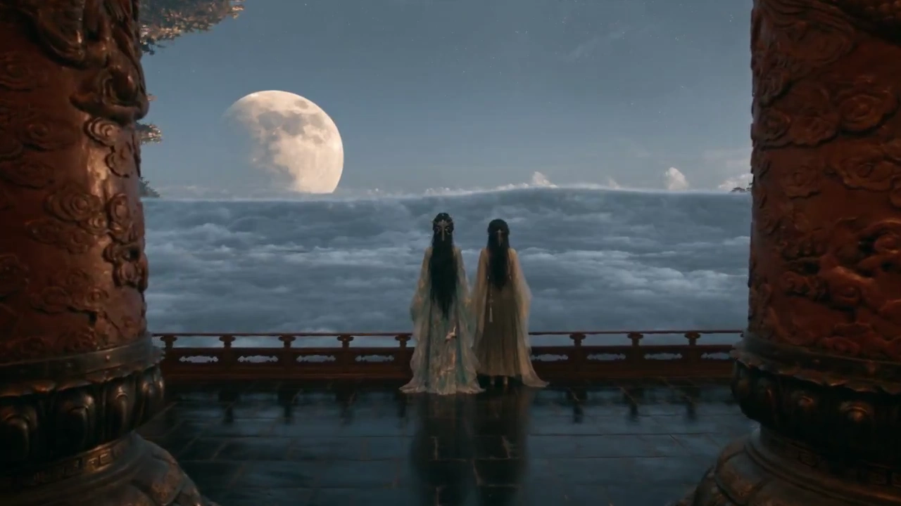 White-Robed Swordsmaster and Disciple Ride a Sudden Breeze