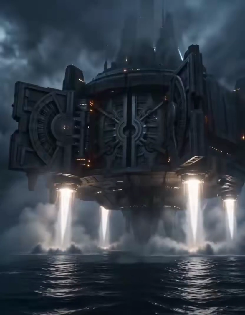 Hovercraft Crosses Dark Ocean to Awaken Ancient Celestial Sentinels