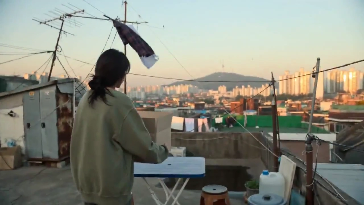 Sage Sweatshirt and Rusty Pipes: A Seoul Rooftop Memory