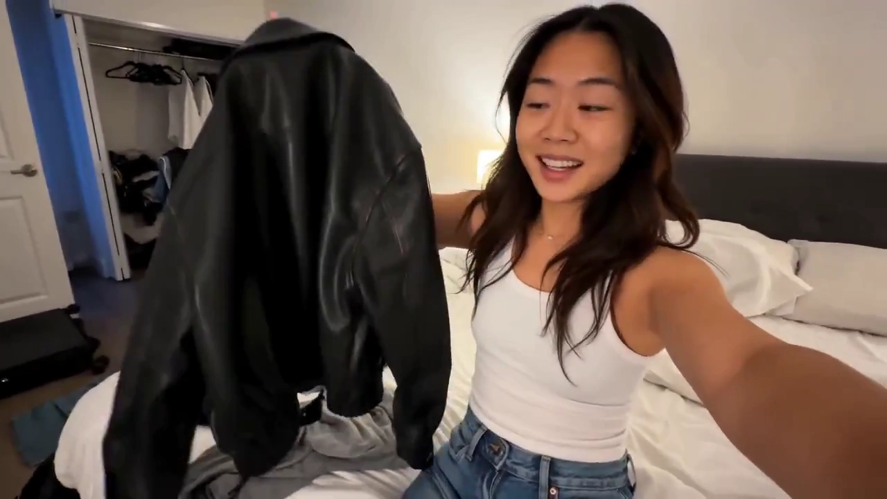 Casual Phone Diary: Trying on a Black Jacket and Knee-High Boots