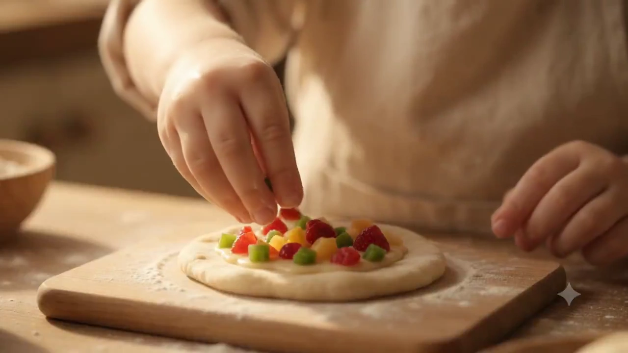 Miniature Bakery Magic: Kid's Hands Craft a Golden Treat