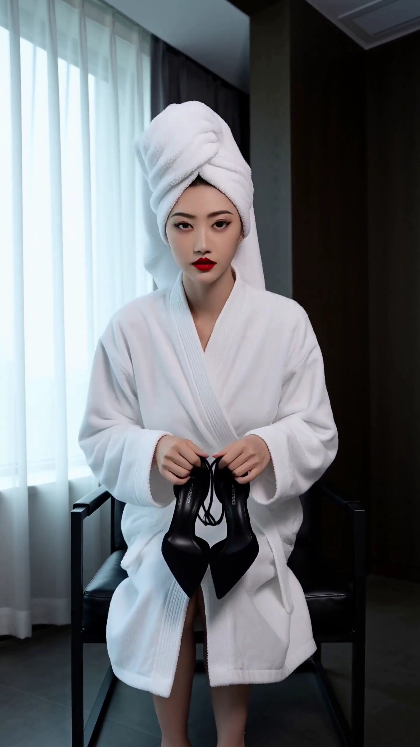 From Towel Turban to Red Lips: A Seamless Chair Transformation