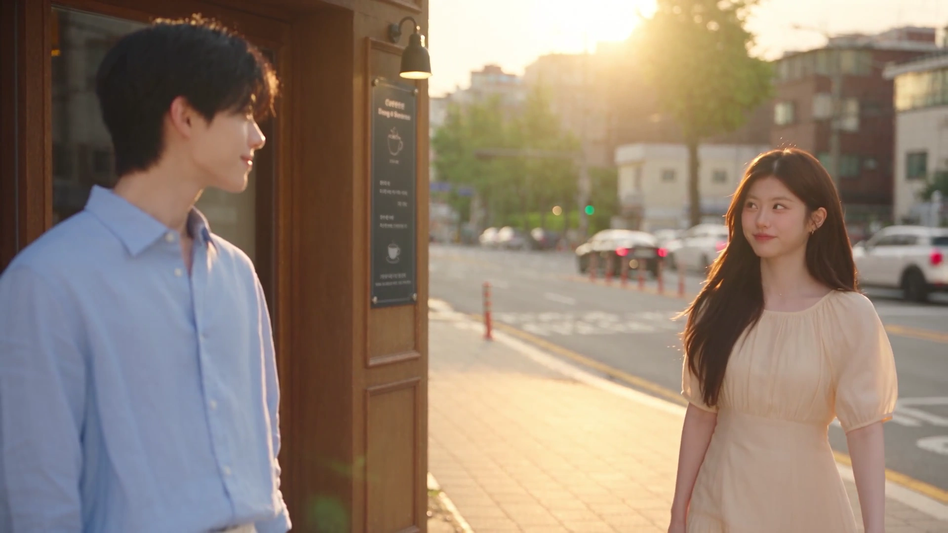 Under Seoul's Glow, a Couple's Cozy Date Unfolds