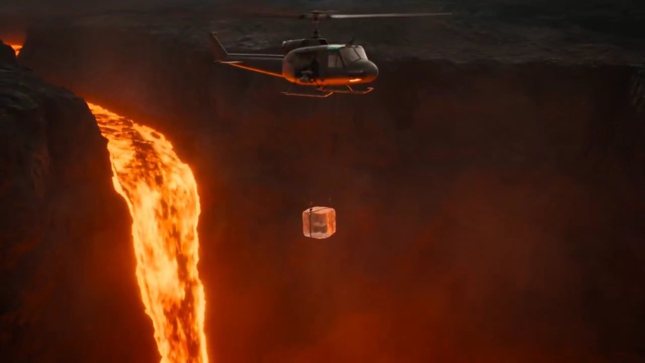 Ice Meets Fire: Aerial Crew Battles Towering Lava Surge
