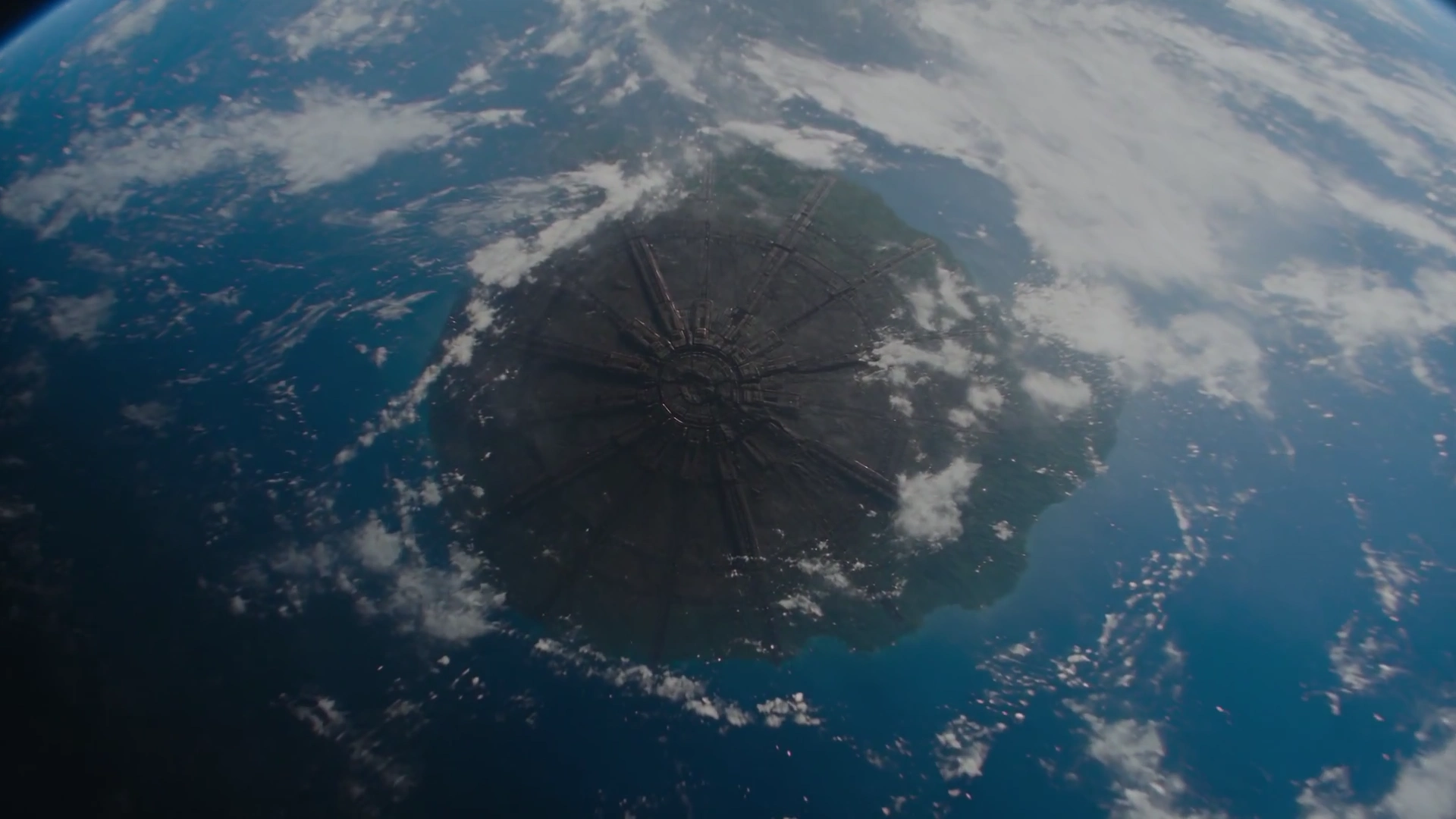 Two Spacecraft Weave Through Splitting Continents in Epic 4K