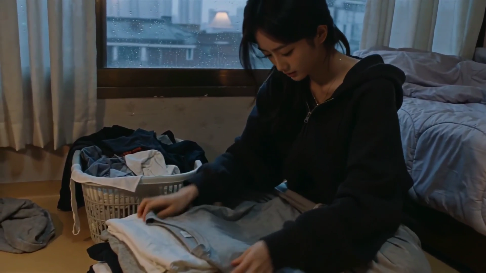 Laundry and Rain: An Intimate Peek into a Korean Morning