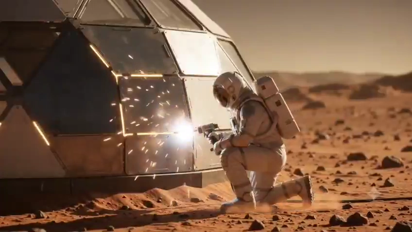 Miniature Mars Habitat Assembles as Robots and Astronauts Work