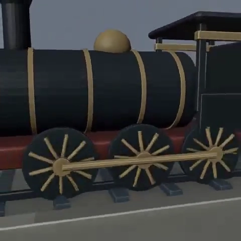 Black Locomotive Chugs Past Medieval Castle in Stylized 3D Realm