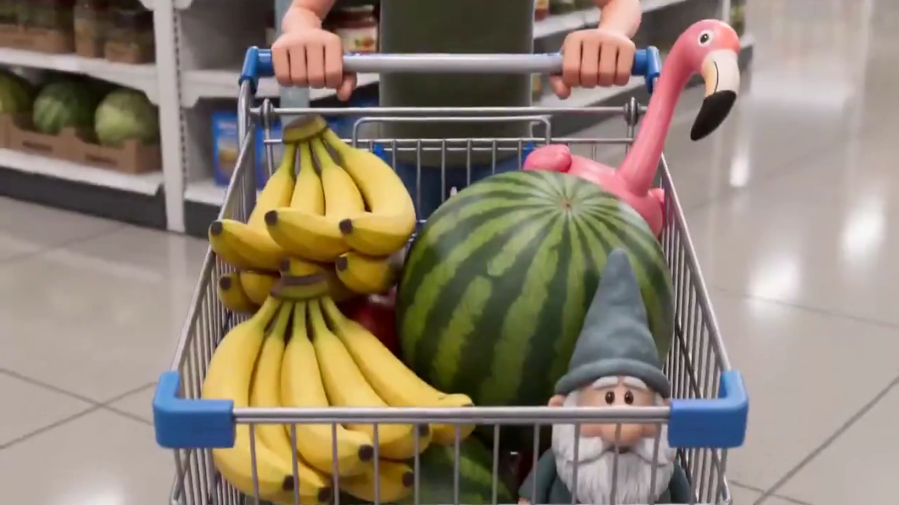 Three Shoppers Battle Over Identical Carts In Grocery Comedy