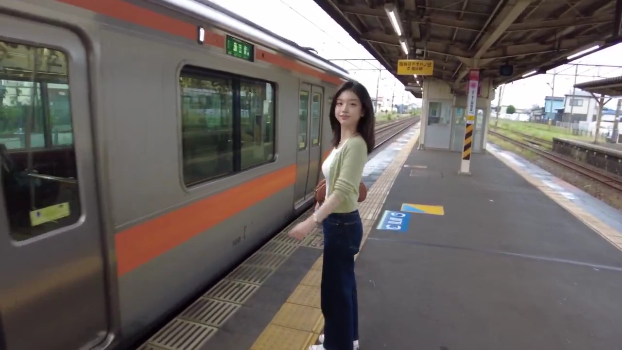 Boyfriend's MiniDV Captures Her Smile Through Night Train Window