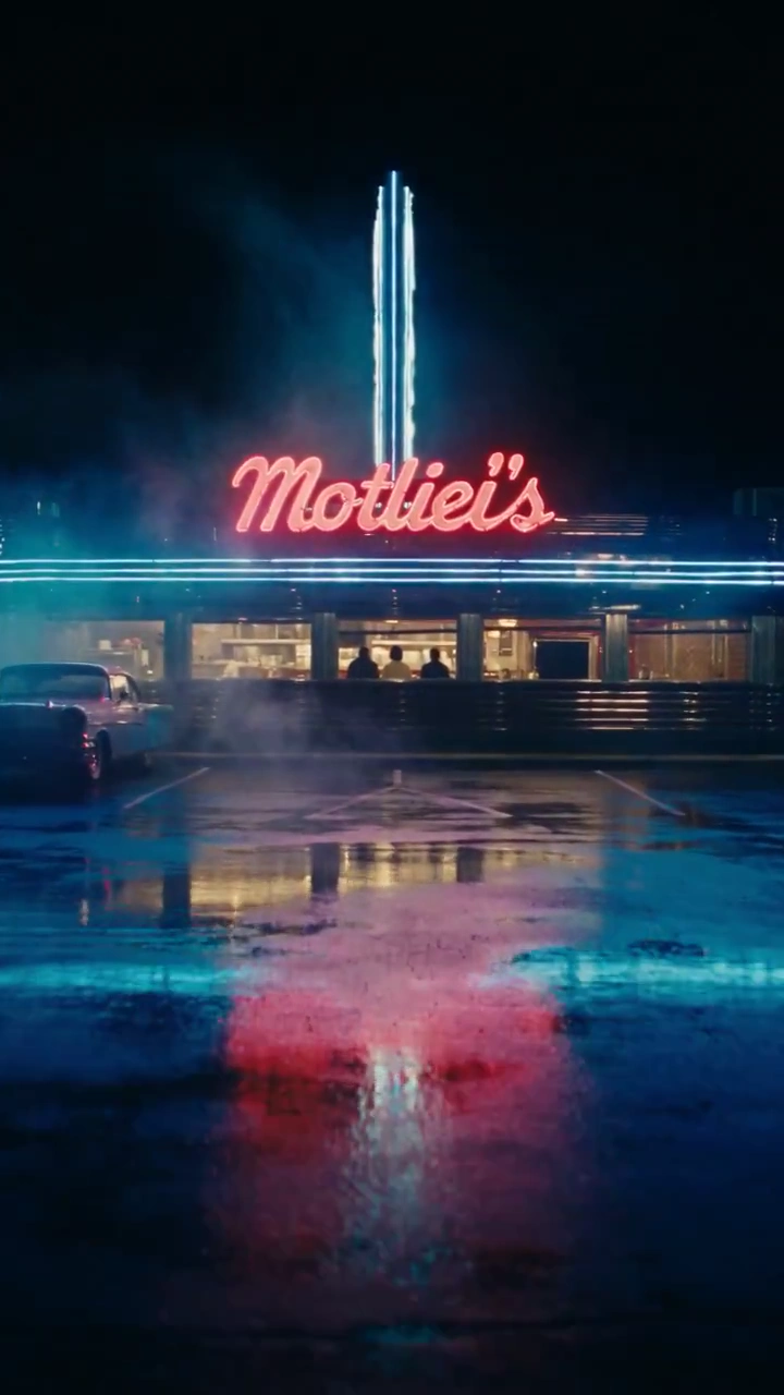 Midnight Diner Becomes Stage for Trio's Neon-Lit Love Song