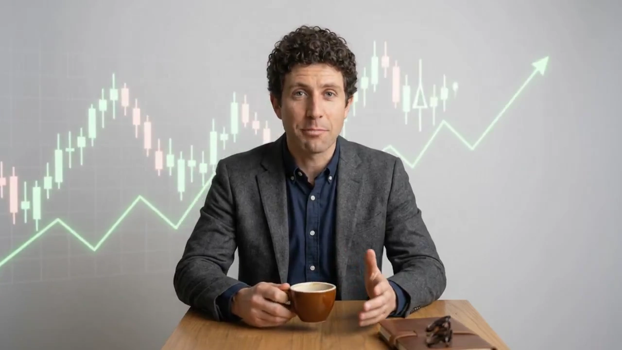 Holographic Finance Expert Points to Global Data on Blue Screen