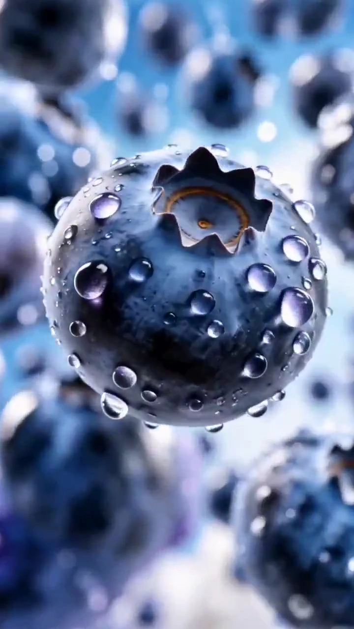 Thick Blueberry Yogurt Ribbon Launches Berries Into Swirling Creamy Splash