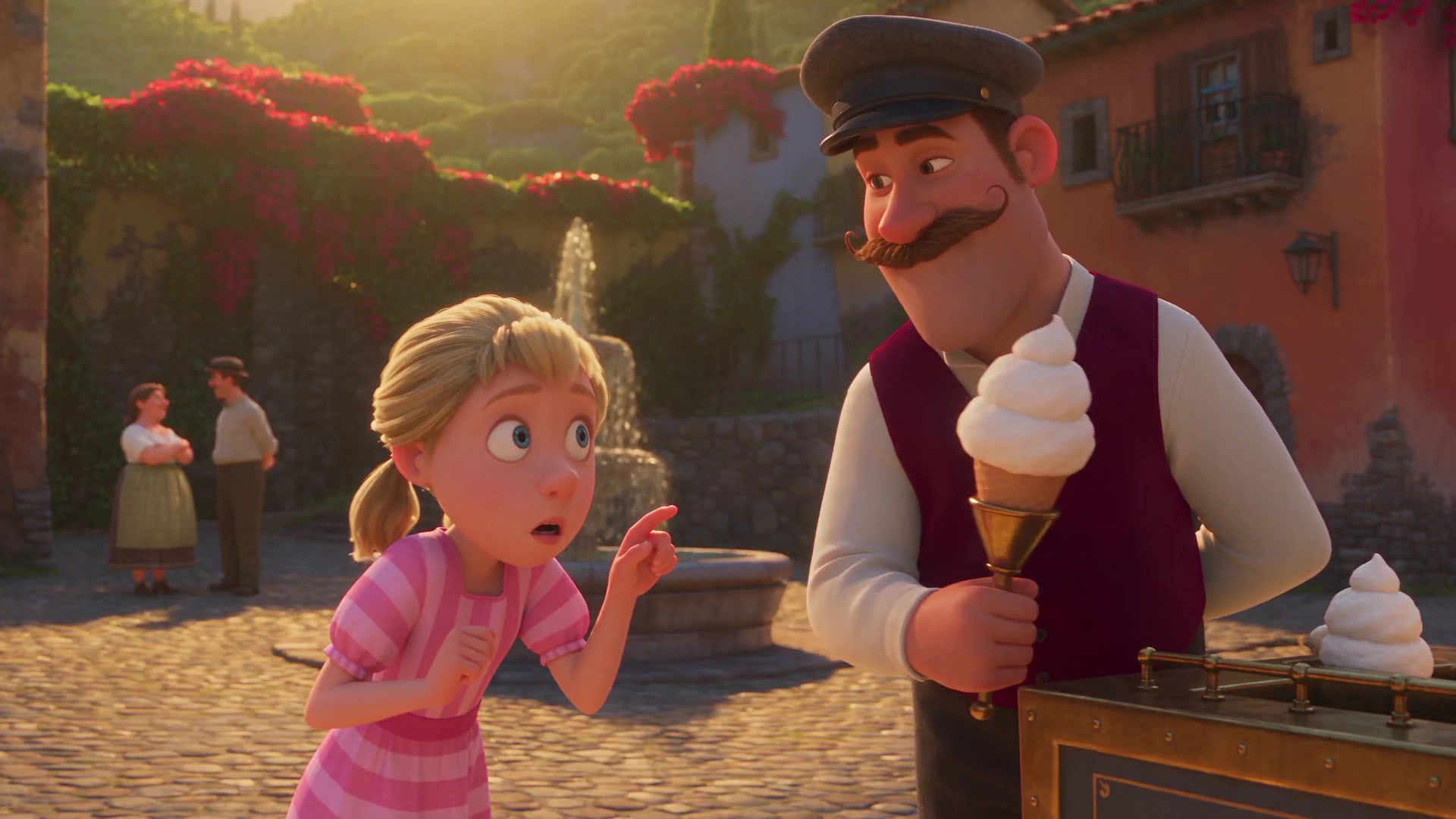 Golden-Hour Courtyard Prank Ends With a Wink and a Sweet Bite
