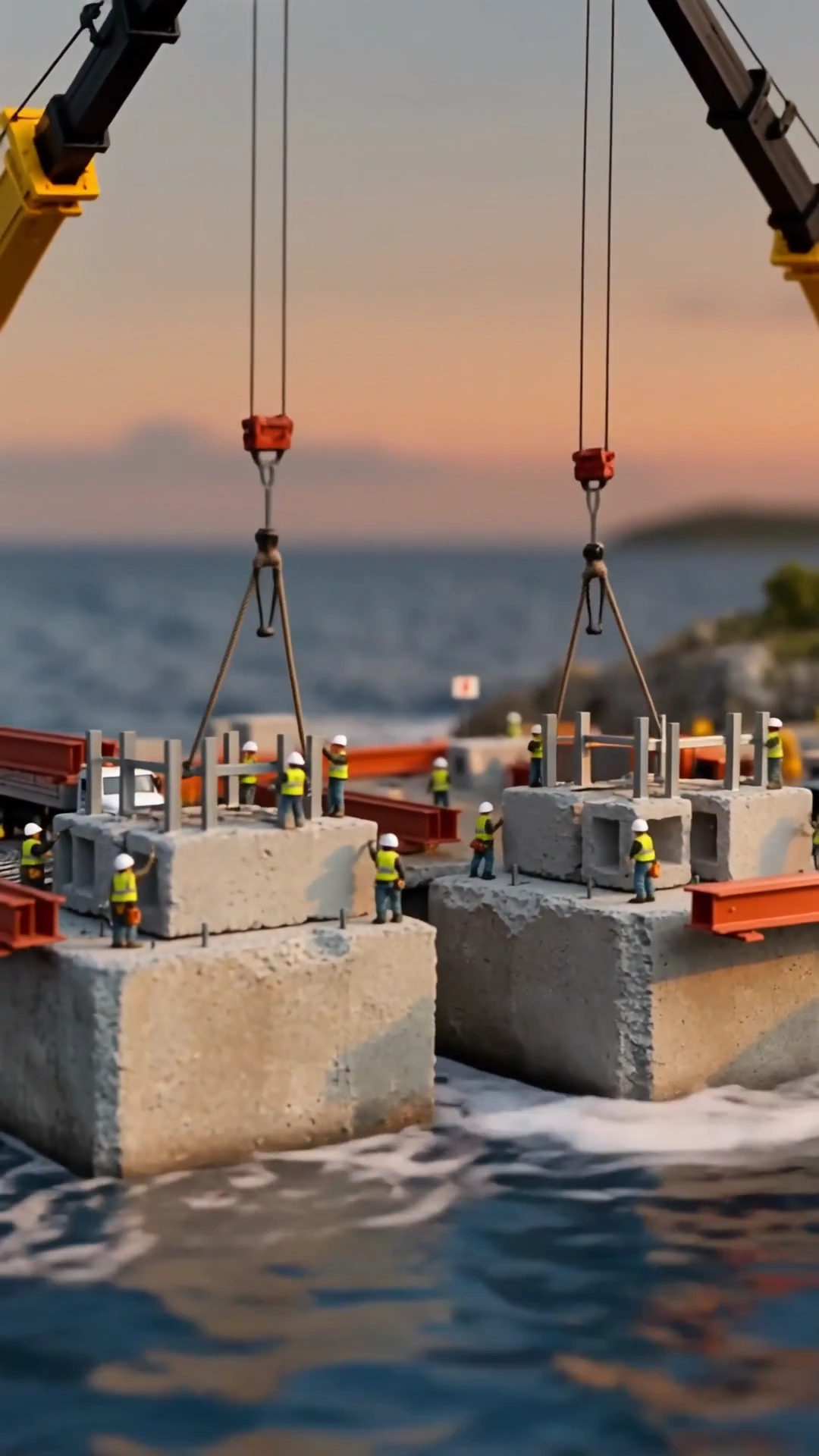 Miniature Golden Gate Bridge Constructed by Tiny Workers in Time-Lapse