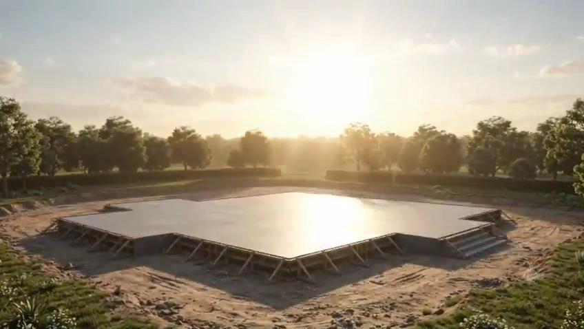 Cinematic Time-Lapse Builds a Luxury Mansion From Bare Ground