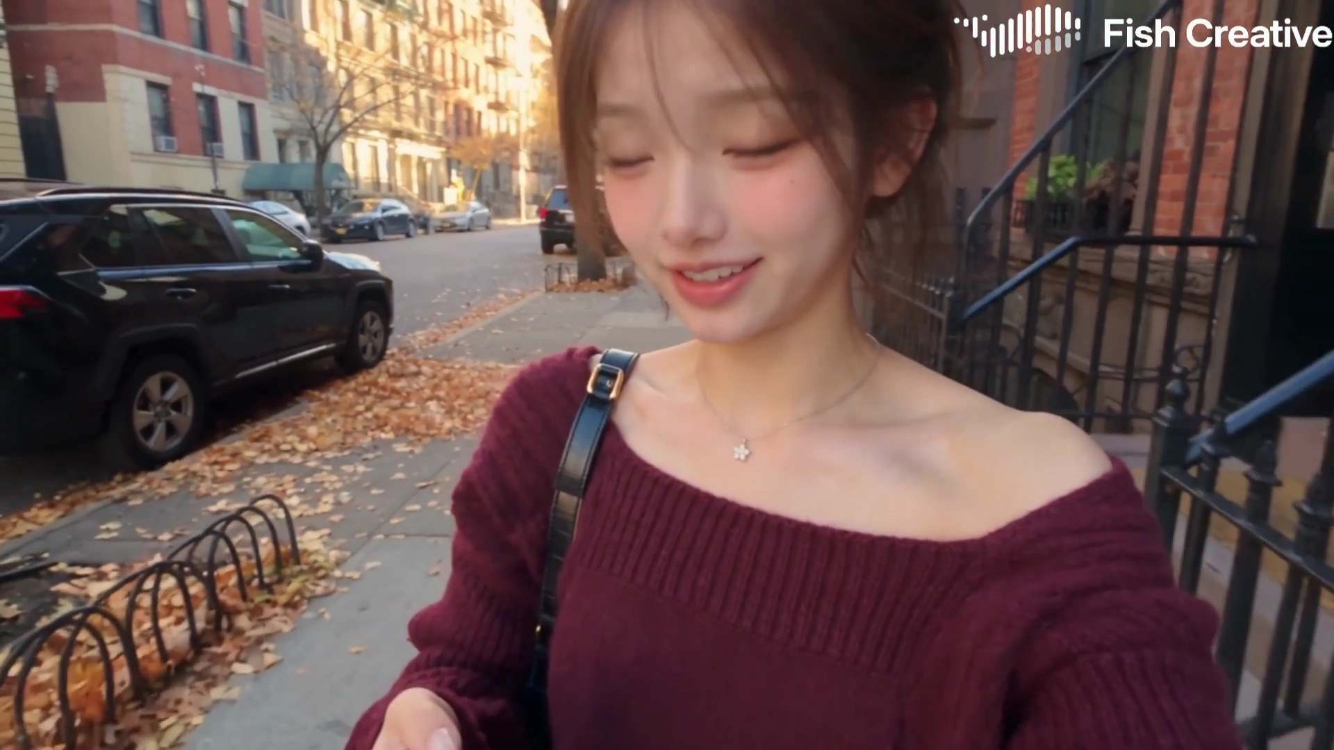 Golden Leaves and City Lights Trace a Woman's Perfect Fall Day