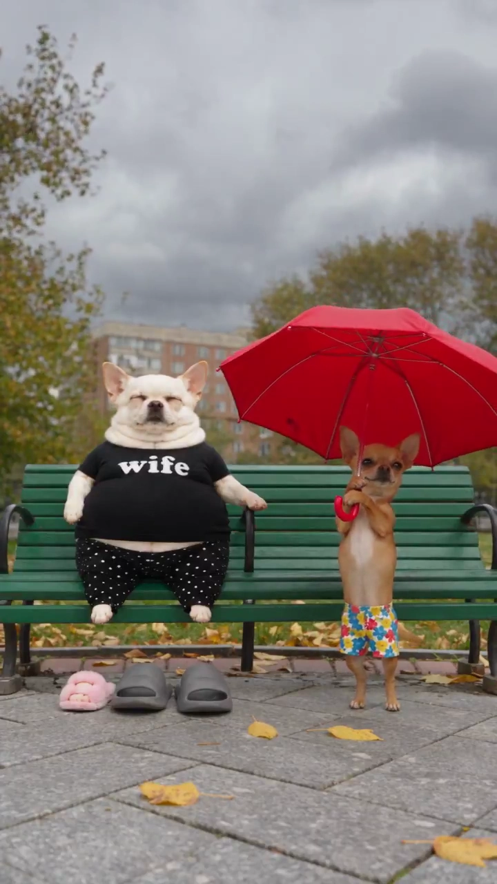 Giant White Chihuahua Gets Revenge After Umbrella Slap in Park