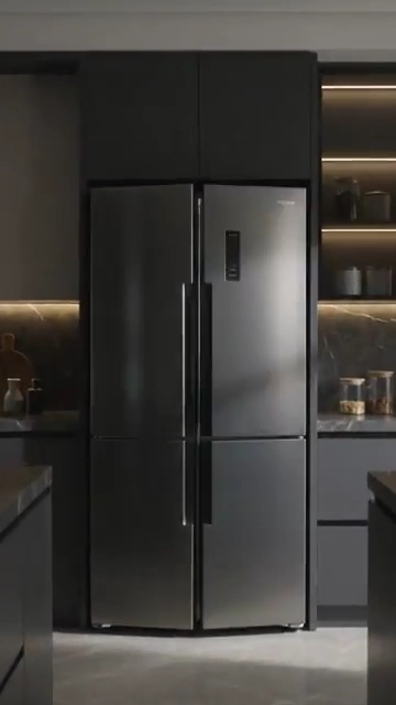 Luxury Fridge Reveals Chilled Fruits and Circulating Cold Air
